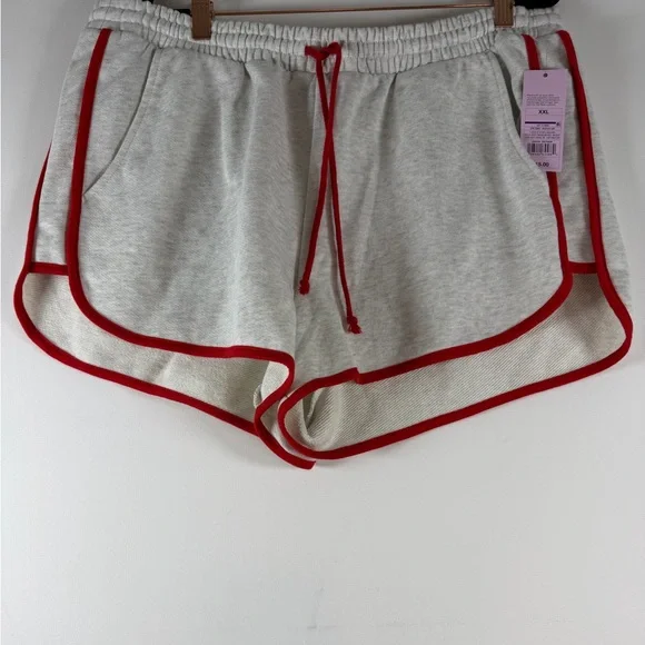 Wild Fable™ Women's Game Day Terry Pull-On Shorts - Heather Gray/Red XXL - Picture 5 of 10